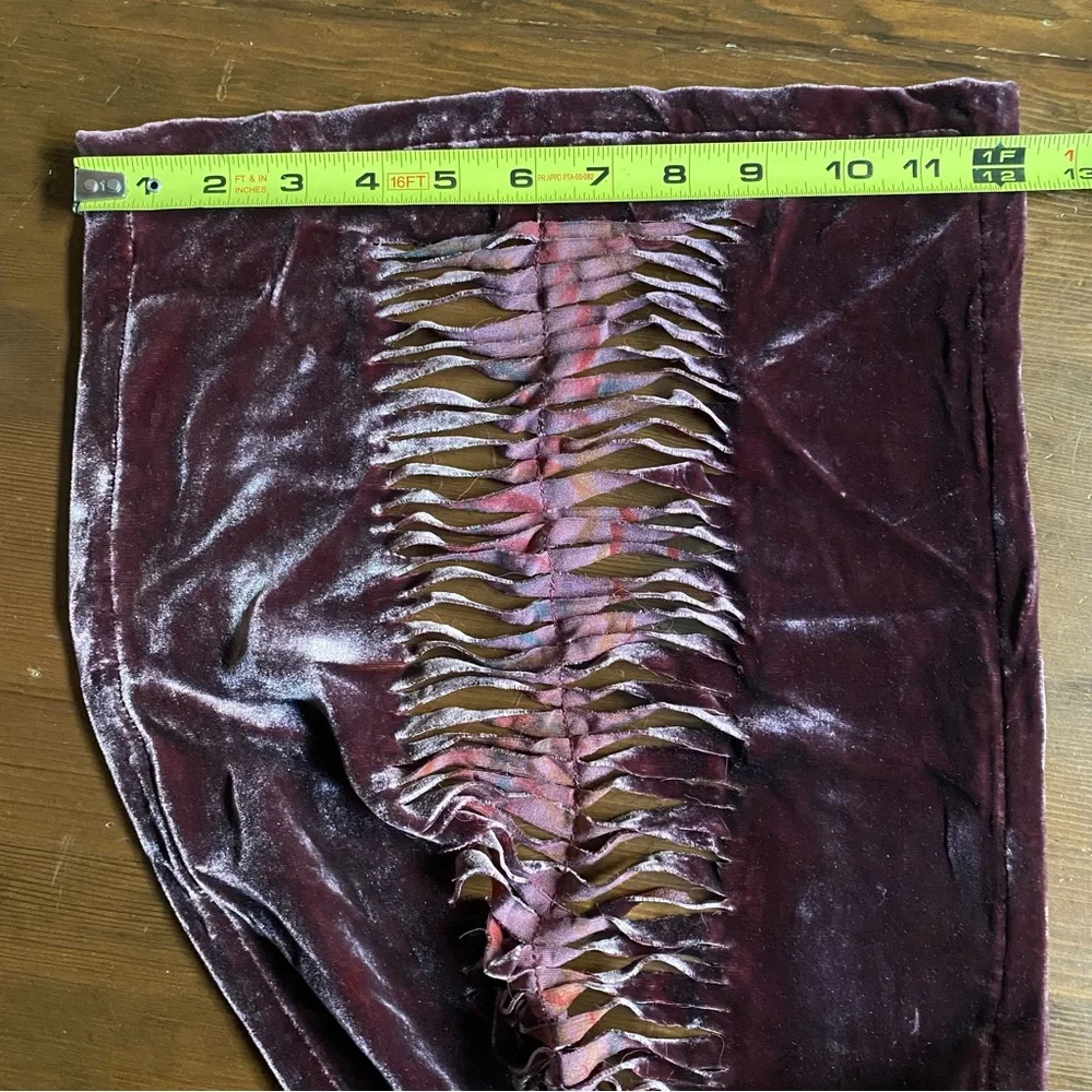 Unbranded Artsy Smoky Mauve Silk Velvet Scarf Burn-Out Abstract Bohemian 12”x66”